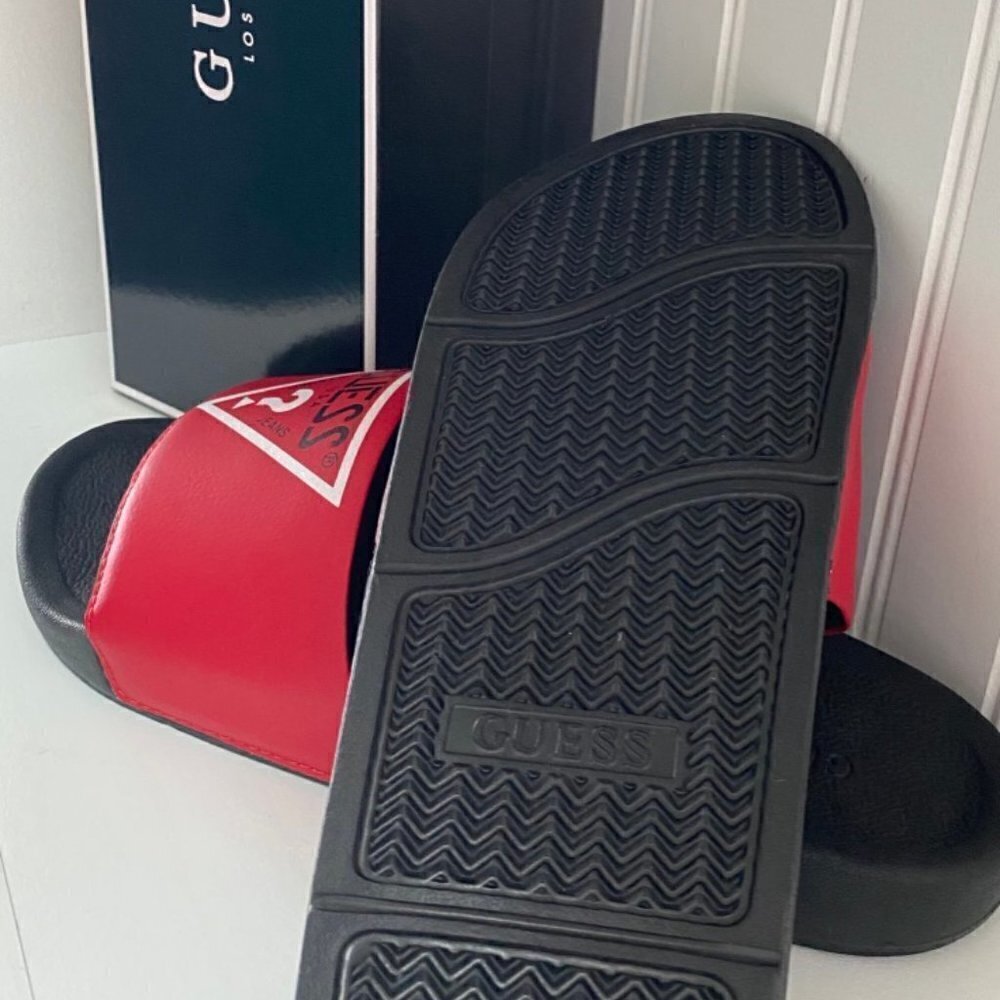 GUESS EneloChili Pepper/White/Black Slides Size 11M - Picture 5 of 5